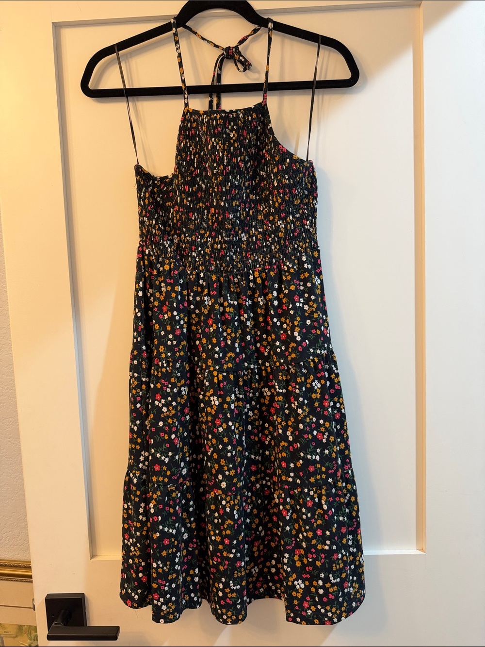 Abound Woman’s Black Floral Smocked Halter Sundress